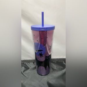 Starbucks Halloween Fall 2020 Purple Black Cat Acrylic Cold Cup Tumbler 24 oz
